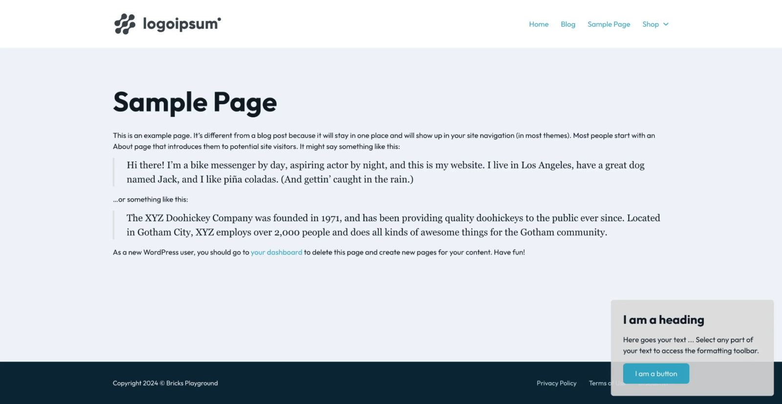 Floating Element in Bricks