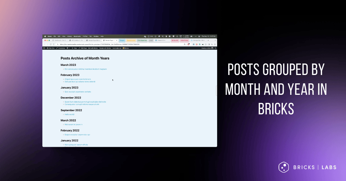 Posts Grouped by Month and Year in Bricks