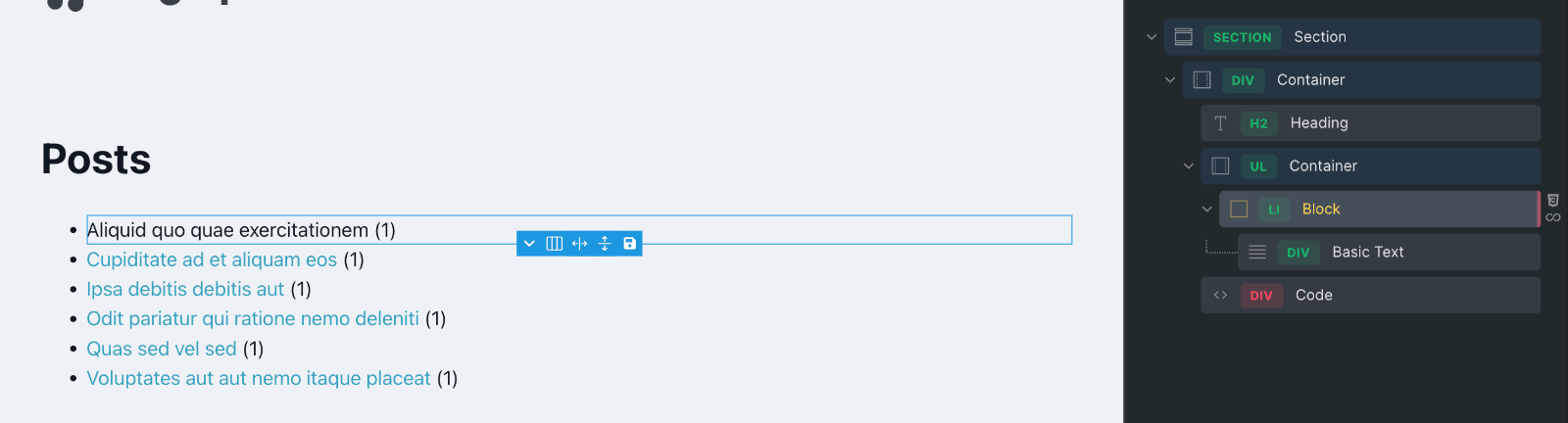 6 Random Featured Posts in Alphabetical Order in Bricks